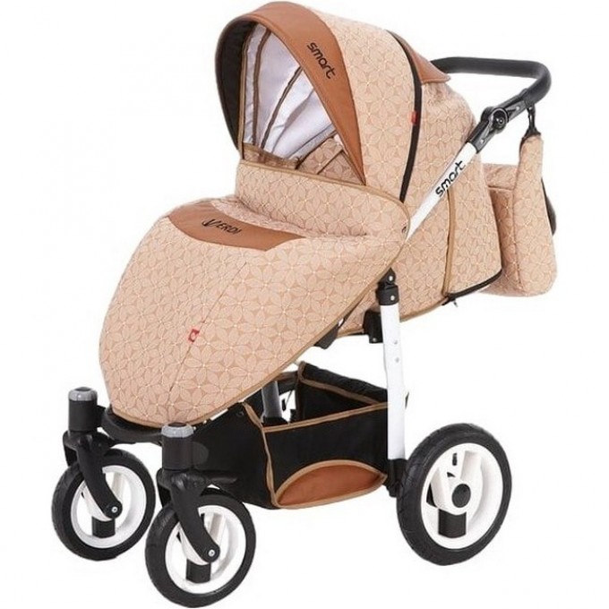 Коляска VERDI Smart 3 в 1, бежевая с коричневым узором 2790000095479